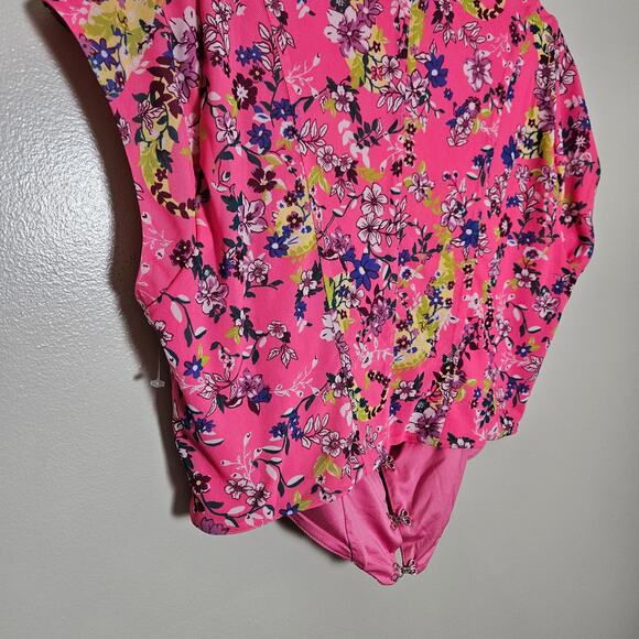 NWOT AFRM Myla Floral Corset Cropped Cap Sleeve Blouse Sz Large - Picture 11 of 14
